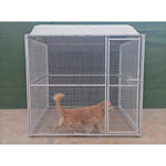 Hot Dipped Galvanised Dog Enclosure with Roof - 1.8m high x 2m long x 2m wide (25mm x 25mm)