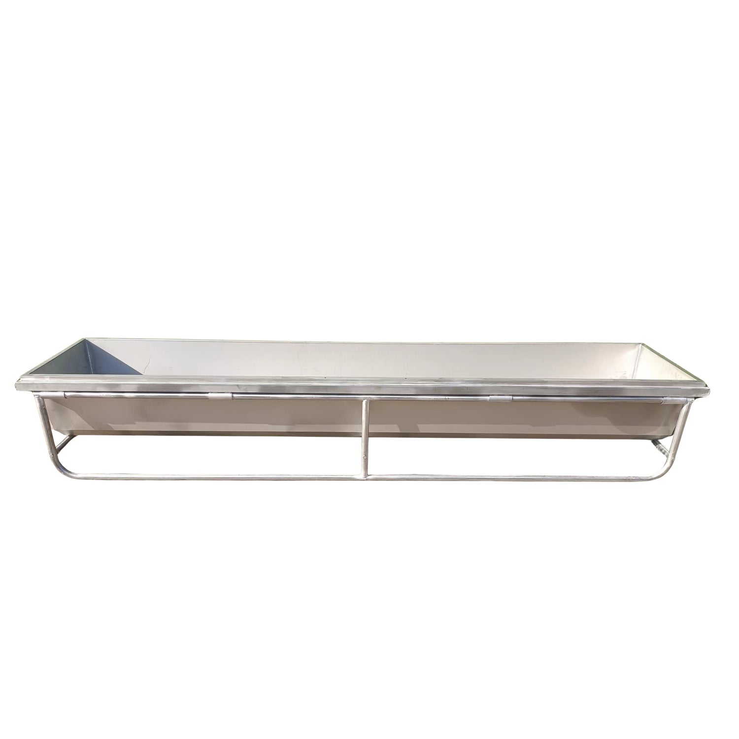 0.6m high x 0.6m wide x 3m long Stainless Steel Drink Trough