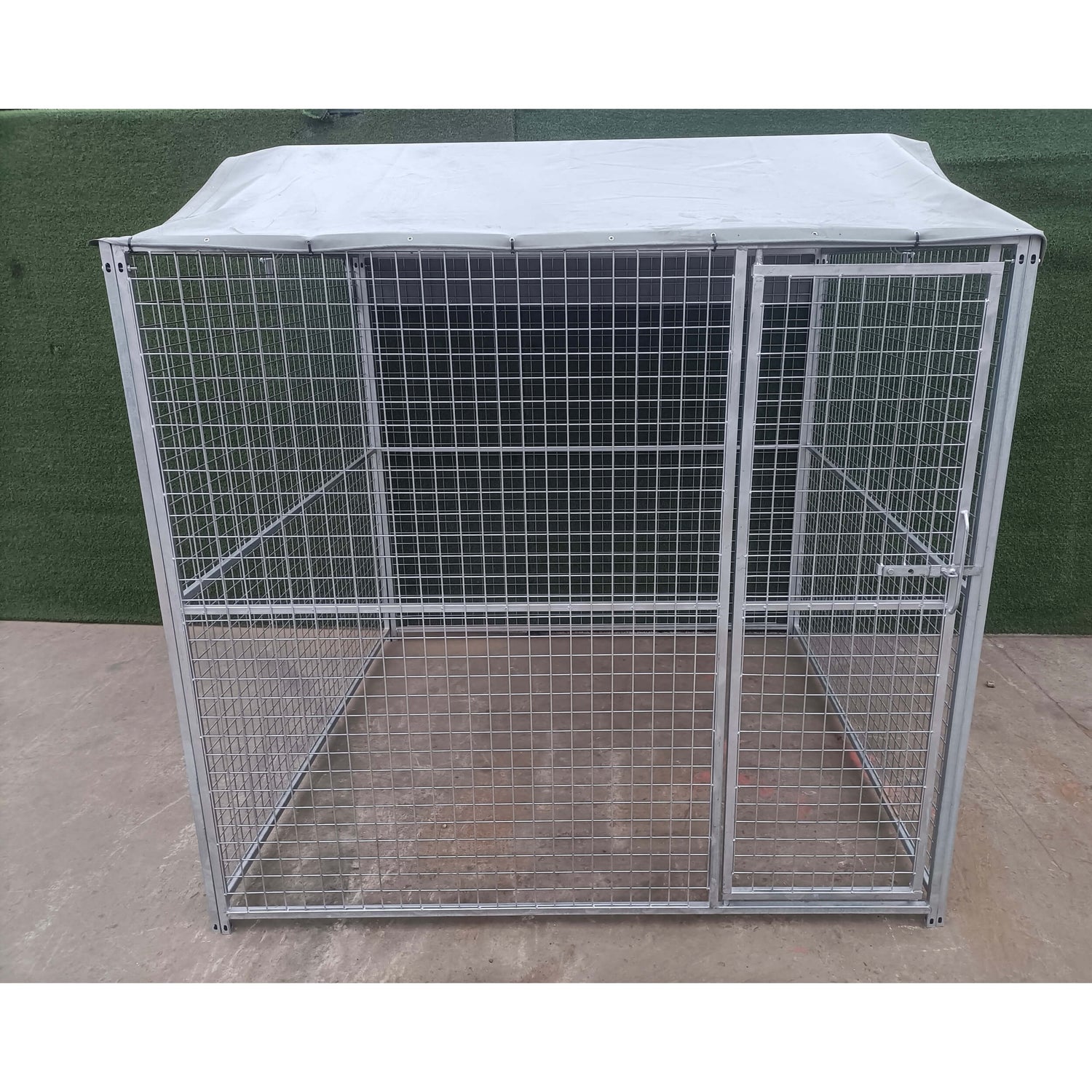 Hot Dipped Galvanised Dog Enclosure with roof - 1.8m high x 2m wide (50mm x 50mm)