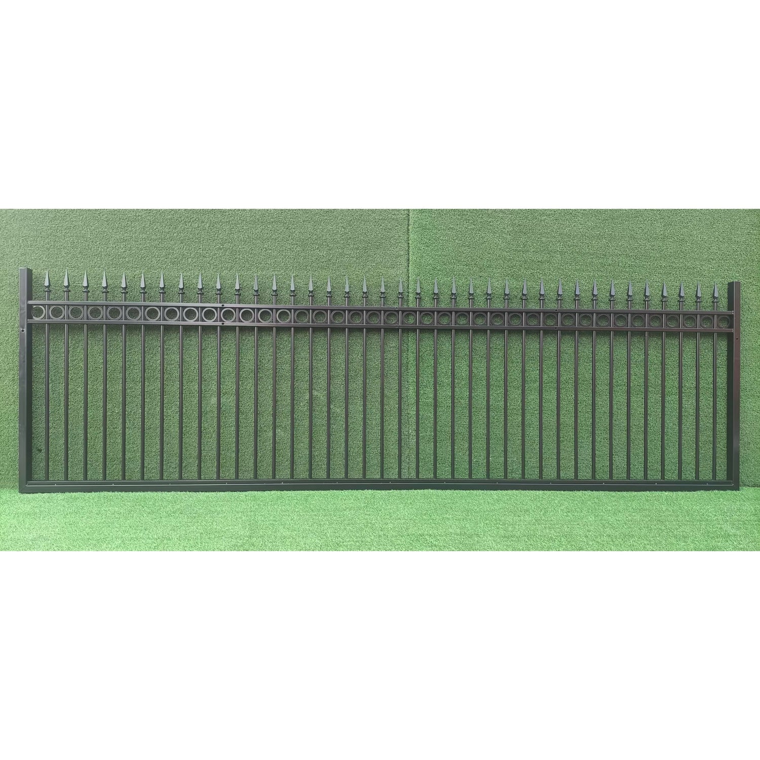 1.2m high x 4m long Ring and Spear Top Sliding gate