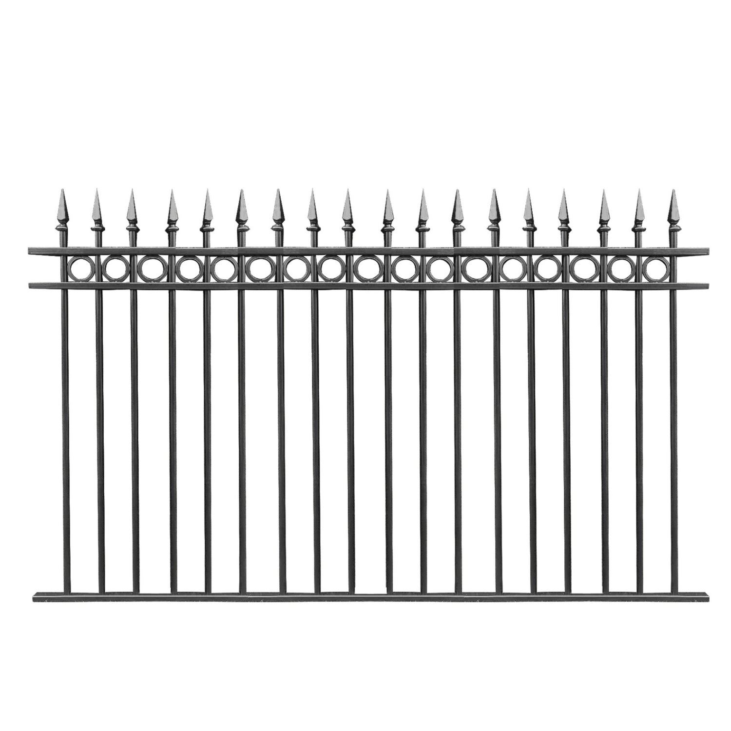 1.2m high x 2m long Ring and Spear Top Fence